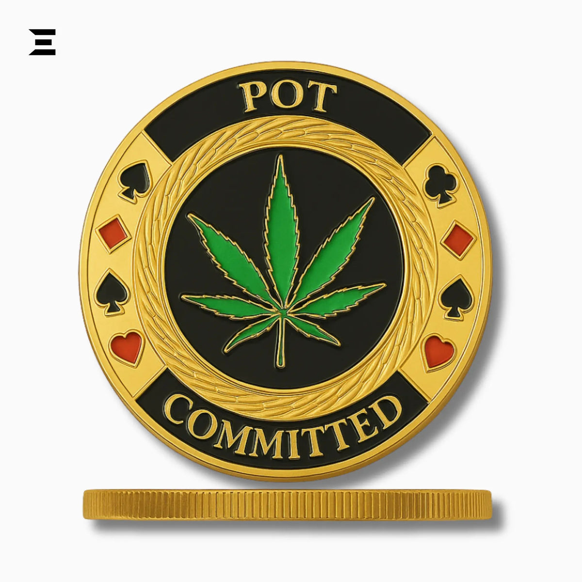 Poker Card Guard – Pot Committed | Gold Plated Souvenir Coin - IBRELIA