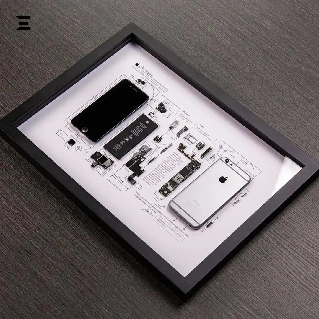 iPhone 6 Tech Frame – Disassembled Phone Artwork in A3 (18×12) Premium Frame - IBRELIA