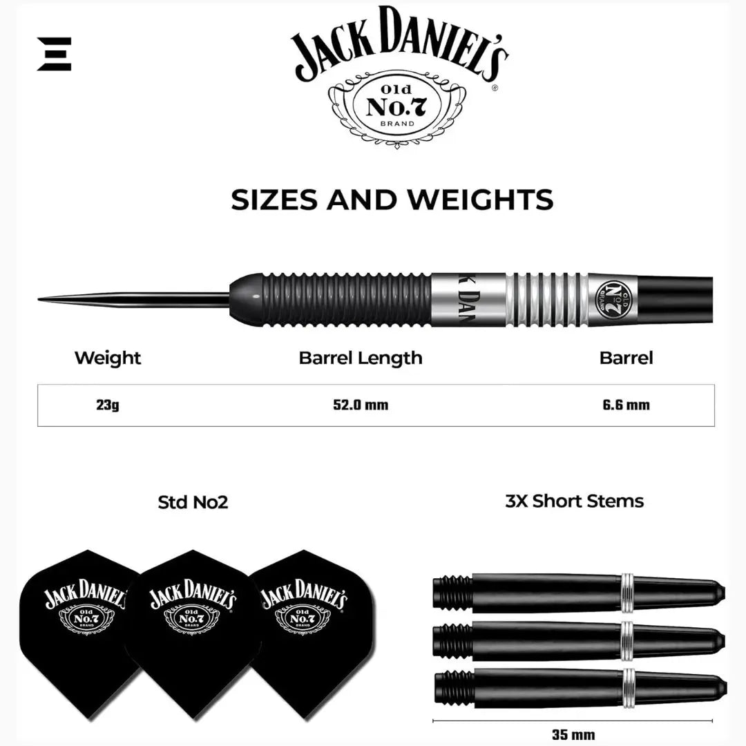 Jack Daniel’s Branded Steel Tip Dart Set – 90% Tungsten, Official Collector’s Edition - IBRELIA