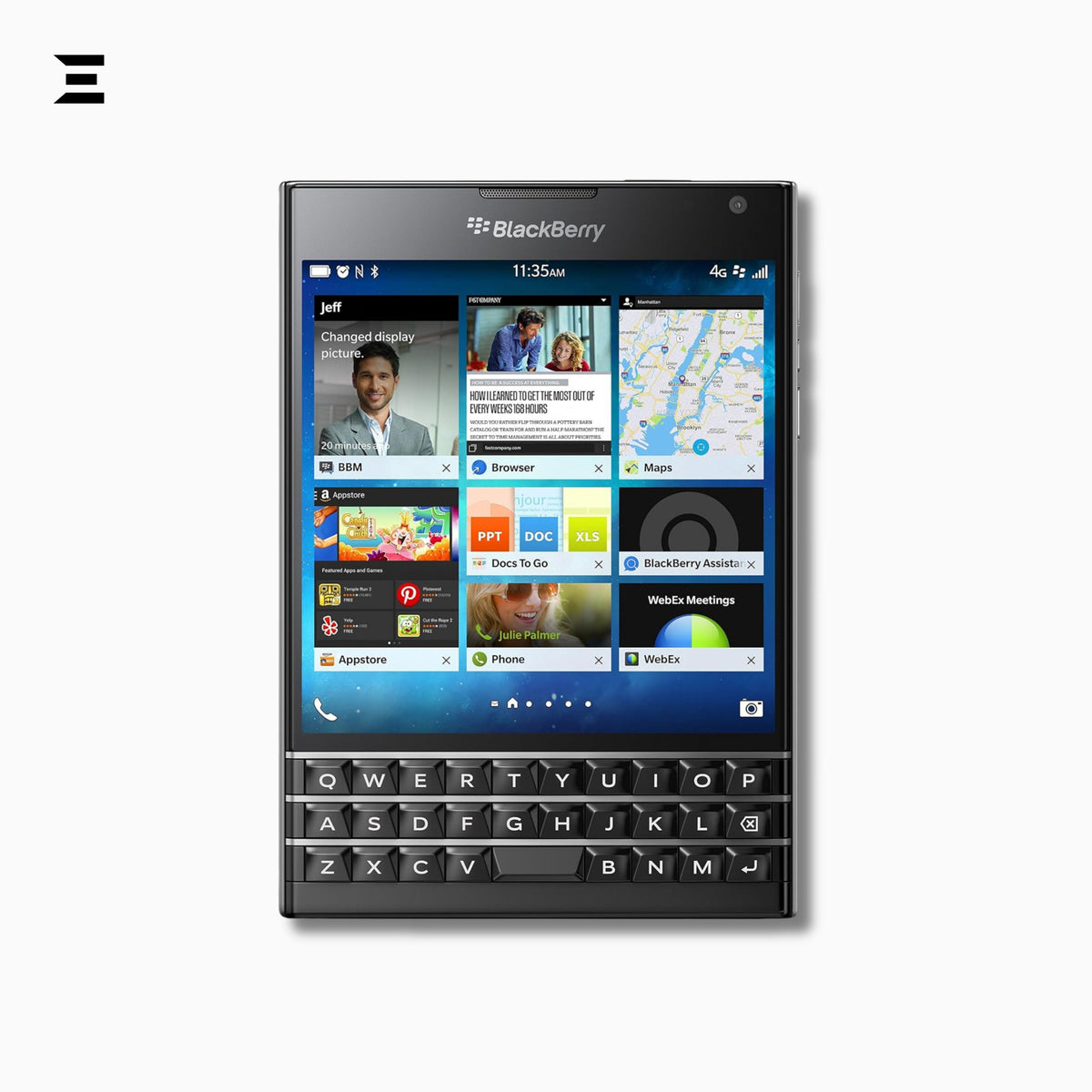 BlackBerry Passport Black – Pre-Owned with Charger | Classic BlackBerry Smartphone