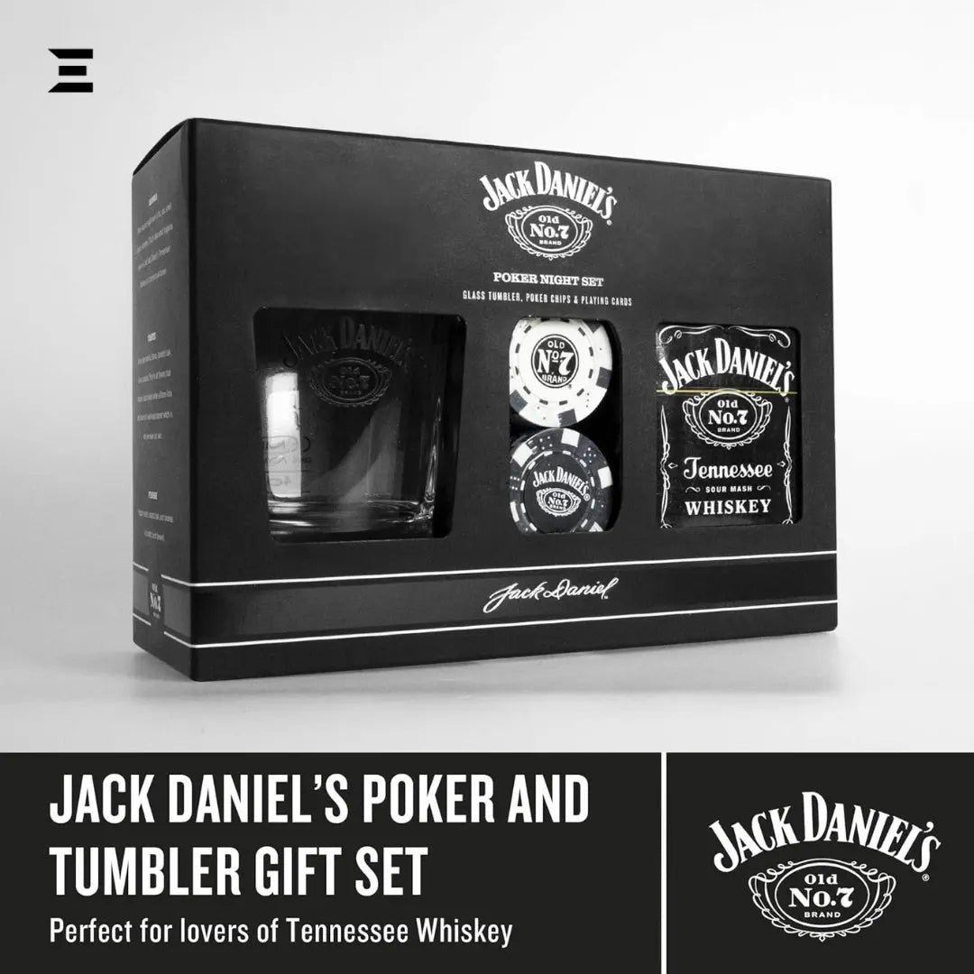 Jack Daniel’s Poker Night Gift Set – Tumbler, Chips & Playing Cards - IBRELIA