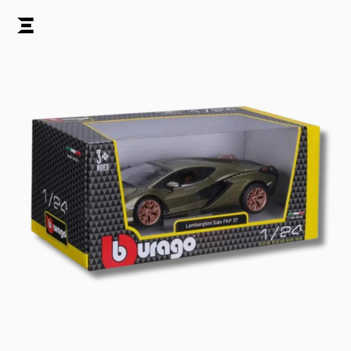 Bburago 1:24 Lamborghini Sián FKP 37 – Matte Green Die - Cast Model - IBRELIA