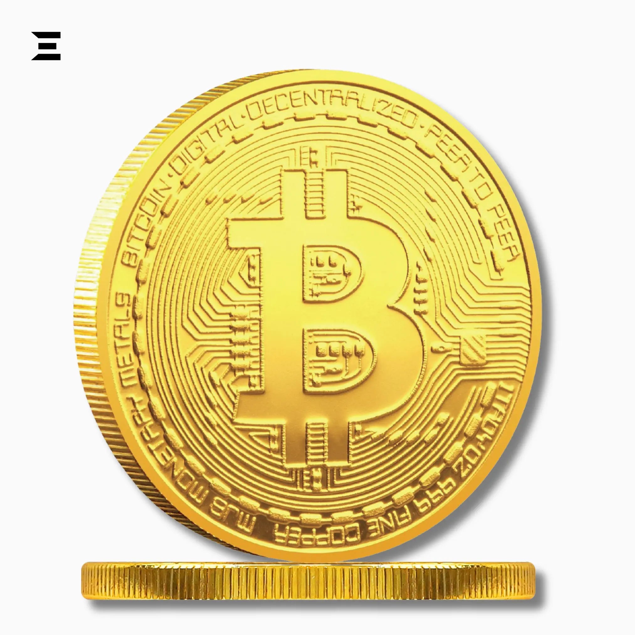 Gold Bitcoin Collectible Coin – 24K Gold Plated Limited Edition with Case - IBRELIA