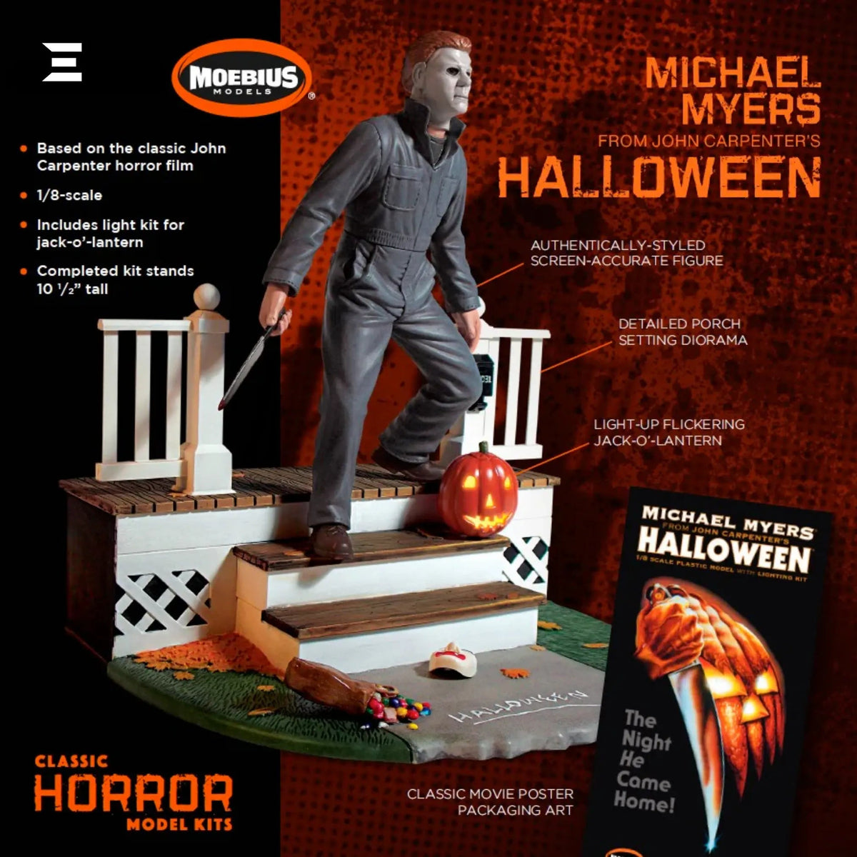 Halloween Michael Myers Plastic Model Kit – Moebius Models, 1/8 Scale (970) - IBRELIA