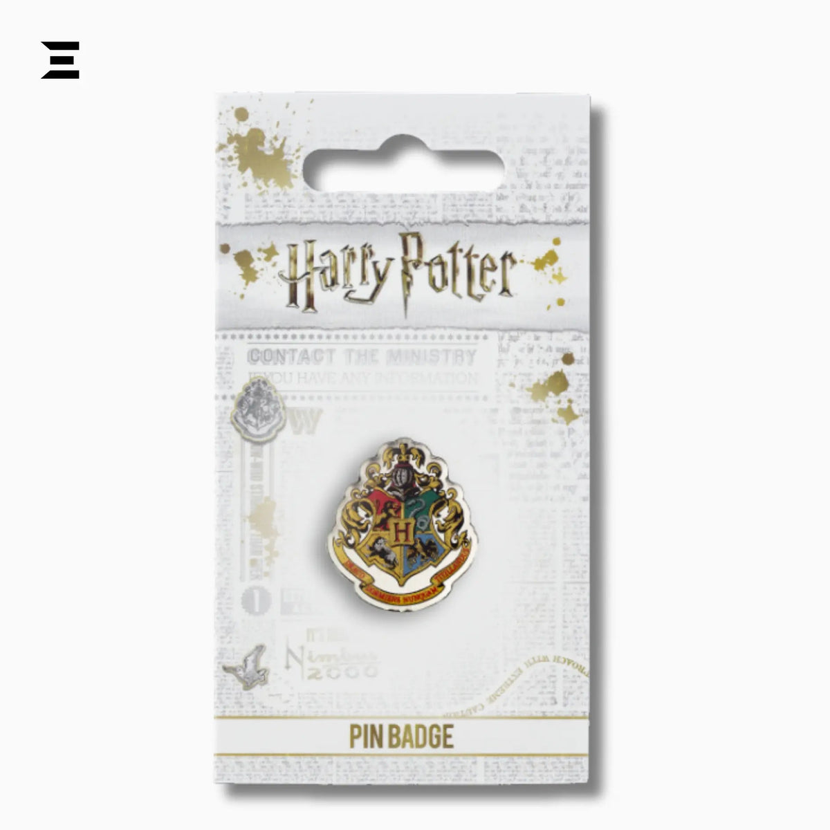Harry Potter Hogwarts Crest Pin Badge – Official Silver Plated Collectible - IBRELIA