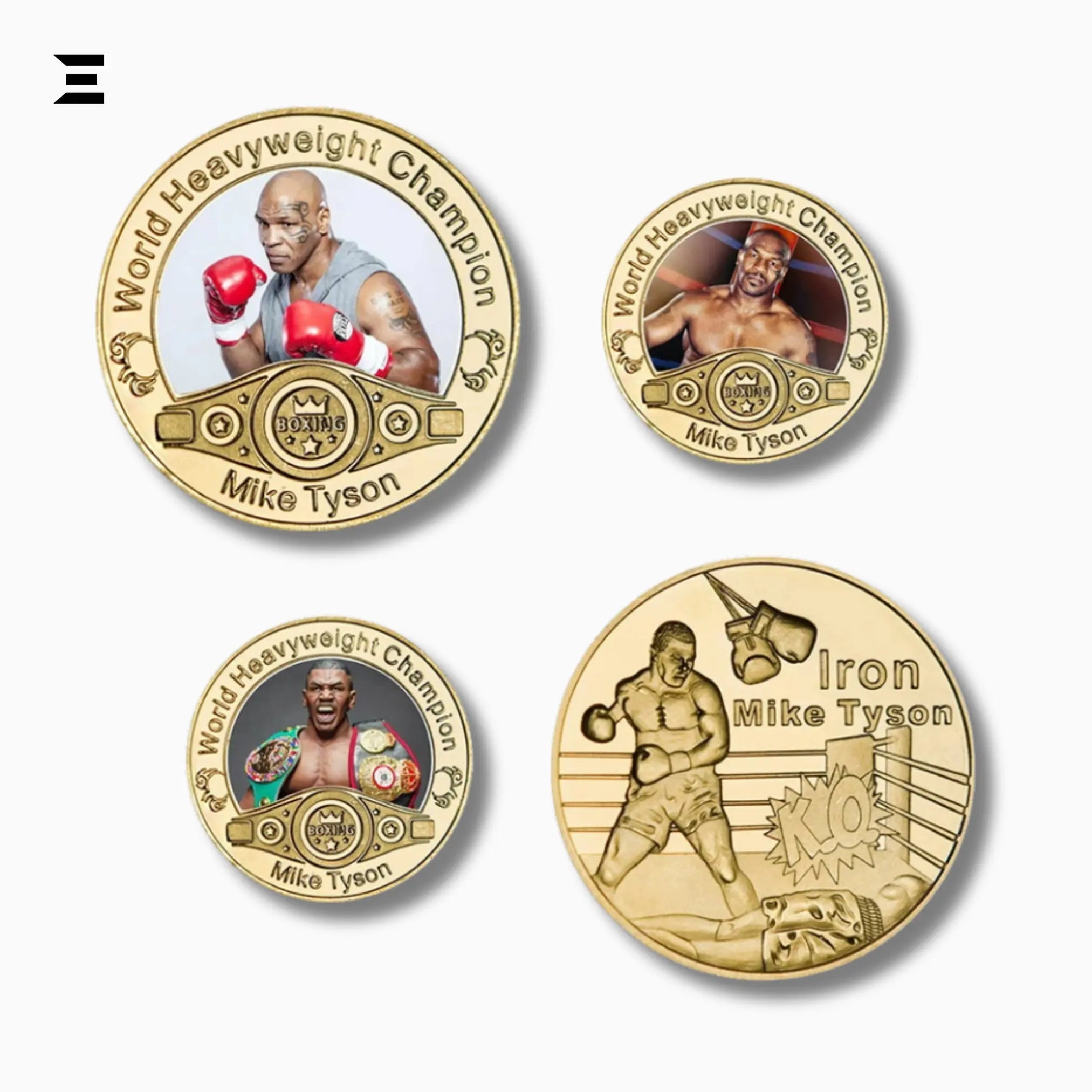 Mike Tyson World Heavyweight Champion Gold Plated Souvenir Coin Set - IBRELIA