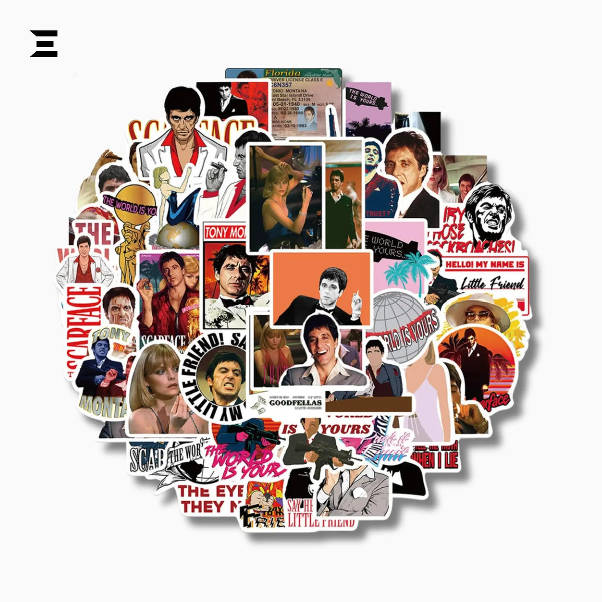 Scarface Movie Sticker Pack (50pcs) – Waterproof Vinyl Stickers - IBRELIA