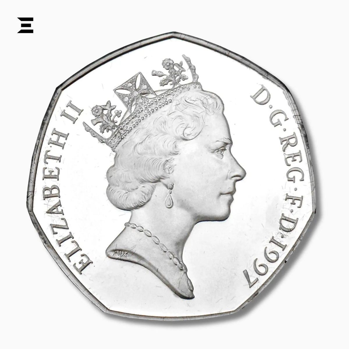 50 Pence – Elizabeth II 3rd Portrait, Britannia Design, 1997 Circulated Coin - IBRELIA