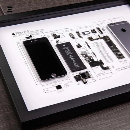 iPhone 6 Tech Frame – Disassembled Phone Artwork in A3 (18×12) Premium Frame - IBRELIA