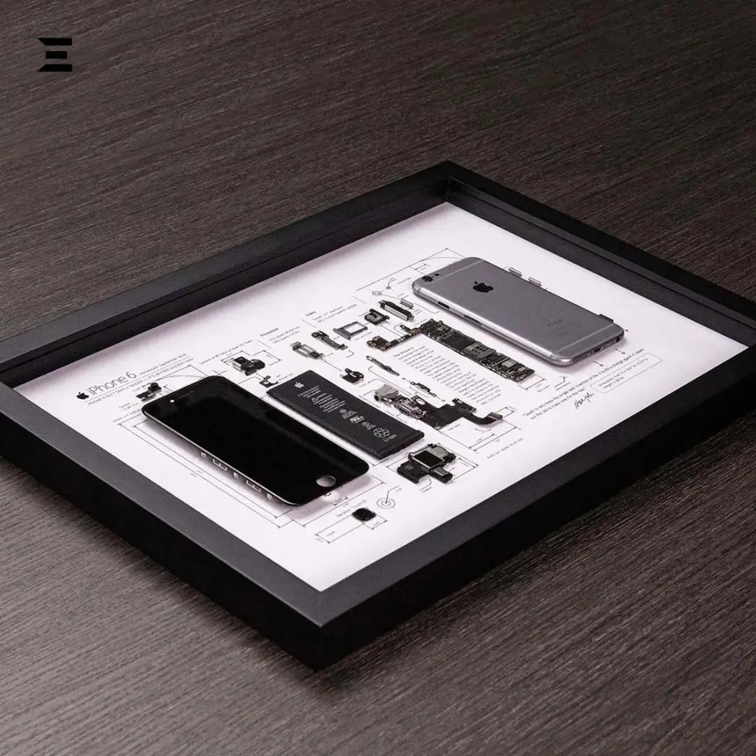 iPhone 6 Tech Frame – Disassembled Phone Artwork in A3 (18×12) Premium Frame - IBRELIA