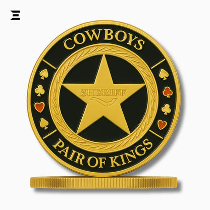 Poker Card Guard – Cowboys Pair of Kings | Sheriff Poker Coin - IBRELIA