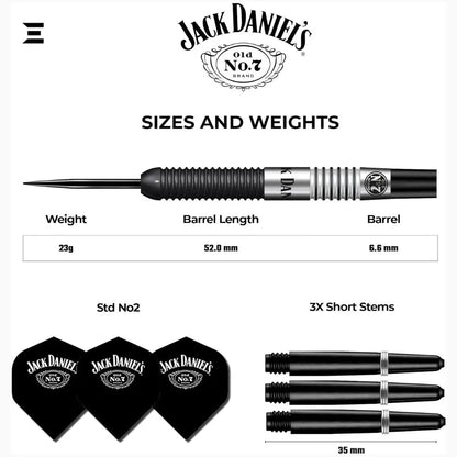 Jack Daniel’s Branded Steel Tip Dart Set – 90% Tungsten, Official Collector’s Edition - IBRELIA