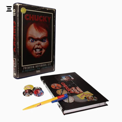 Chucky Premium Notebook Set – VHS Edition with Pen & Metallic Badges - IBRELIA