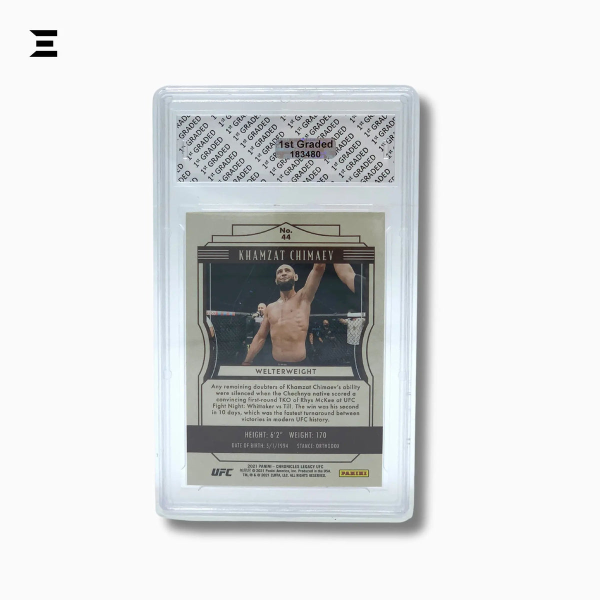 2021 Panini Legacy UFC 44 Khamzat Chimaev Rookie Card – 1st Graded GEM MINT 10 - IBRELIA