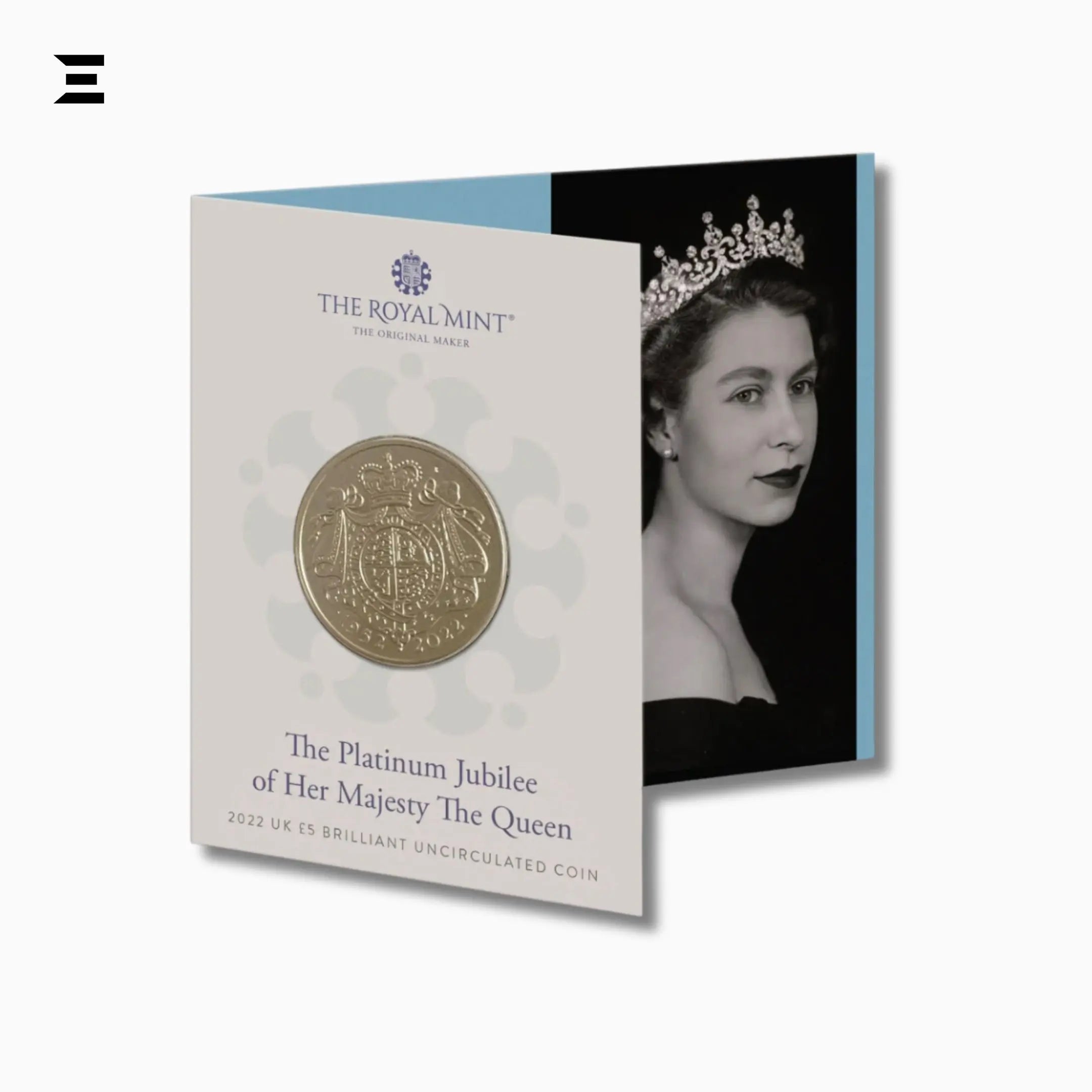 2022 Royal Mint £5 Brilliant Uncirculated Coin – The Queen’s Platinum Jubilee 70 Years - IBRELIA