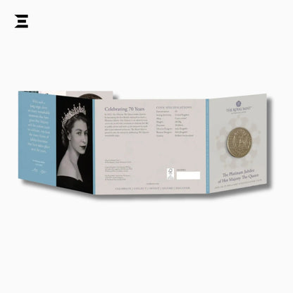 2022 Royal Mint £5 Brilliant Uncirculated Coin – The Queen’s Platinum Jubilee 70 Years - IBRELIA