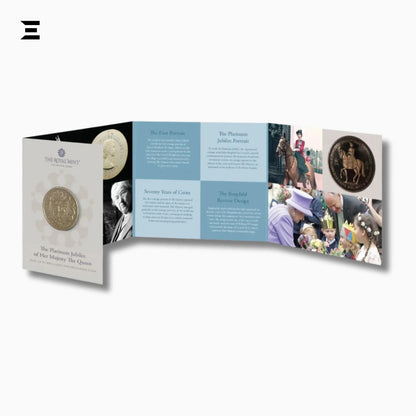 2022 Royal Mint £5 Brilliant Uncirculated Coin – The Queen’s Platinum Jubilee 70 Years - IBRELIA