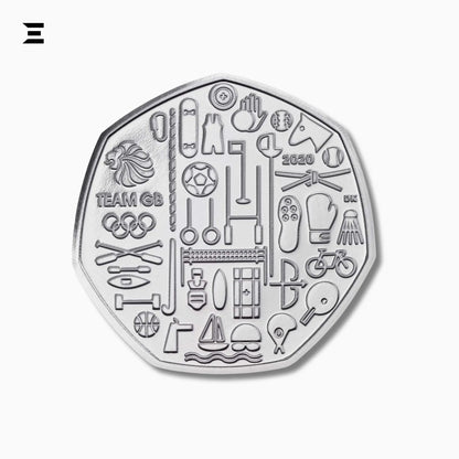 50 Pence Coin – Elizabeth II 5th Portrait | Team GB Olympics 2020 Collectible (The Royal Mint) - IBRELIA