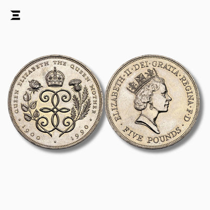 1990 UK £5 Gold Proof Coin – Queen Mother 90th Birthday Commemorative - IBRELIA