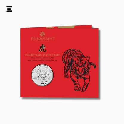 The Royal Mint £5 Year of the Tiger 2022 Coin – Elizabeth II 5th Portrait - IBRELIA
