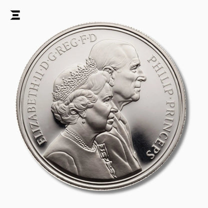 1997 UK £5 Golden Wedding Anniversary Coin – Elizabeth II & Prince Philip - IBRELIA
