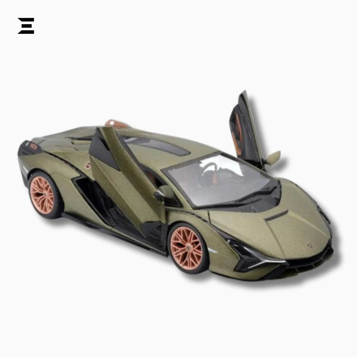 Bburago 1:24 Lamborghini Sián FKP 37 – Matte Green Die - Cast Model - IBRELIA