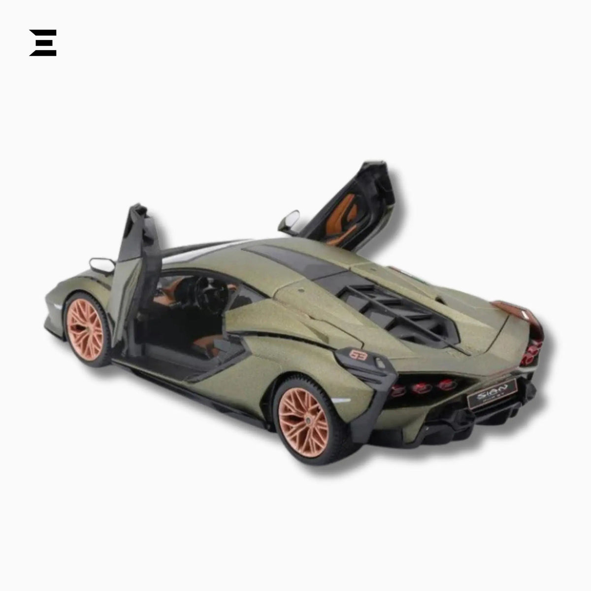 Bburago 1:24 Lamborghini Sián FKP 37 – Matte Green Die - Cast Model - IBRELIA