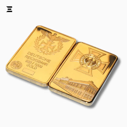 Deutsche Reichsbank Gold Plated Commemorative Nugget Bar – Collector’s Edition - IBRELIA