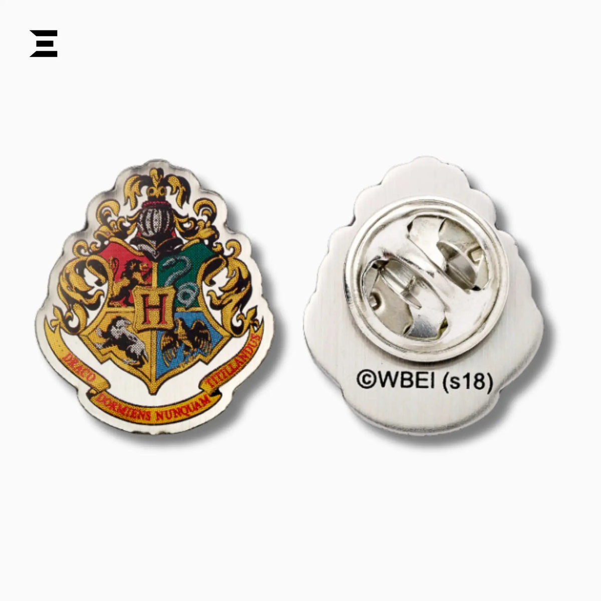 Harry Potter Hogwarts Crest Pin Badge – Official Silver Plated Collectible - IBRELIA