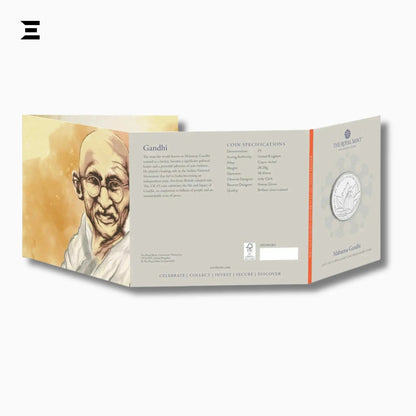 2021 Royal Mint Mahatma Gandhi Commemorative £5 Coin with Original Folder - IBRELIA