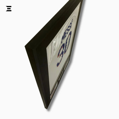 Lionel Messi “Signed” PSG Jersey Frame – Facsimile Autograph | Metal & Acrylic Display 23.5 × 31.5 in | IBRELIA™ - IBRELIA