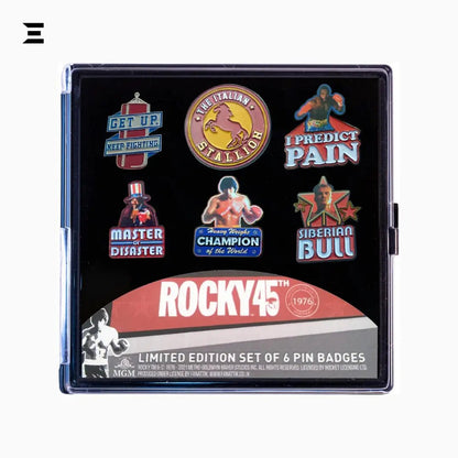 Rocky 45th Anniversary Limited Edition Pin Badge Set – Official Collectible (6 Pack) - IBRELIA