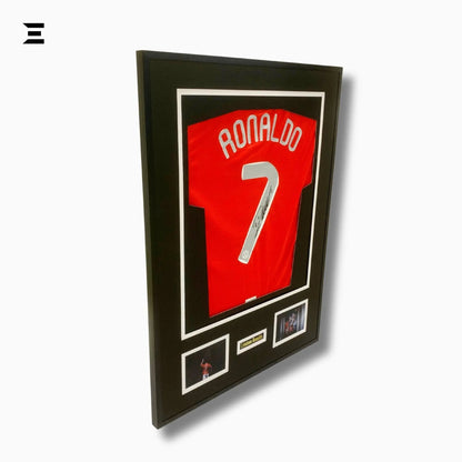 Cristiano Ronaldo “Signed” Manchester United Jersey Frame – Facsimile Autograph | Metal & Acrylic Display 23.5 × 31.5 in | IBRELIA™ - IBRELIA
