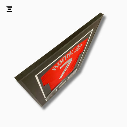 Cristiano Ronaldo “Signed” Manchester United Jersey Frame – Facsimile Autograph | Metal & Acrylic Display 23.5 × 31.5 in | IBRELIA™ - IBRELIA
