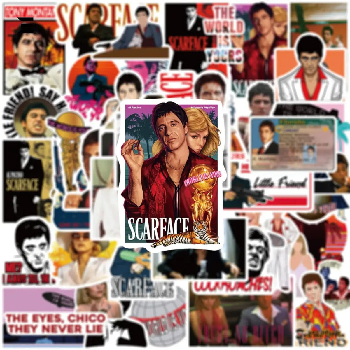 Scarface Movie Sticker Pack (50pcs) – Waterproof Vinyl Stickers - IBRELIA