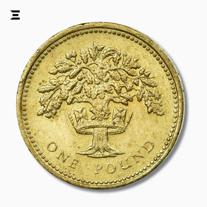 United Kingdom 1 Pound Coin – English Oak (1987 - 1992) | Elizabeth II - IBRELIA