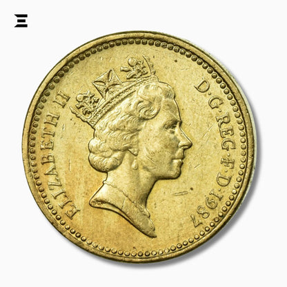 United Kingdom 1 Pound Coin – English Oak (1987 - 1992) | Elizabeth II - IBRELIA