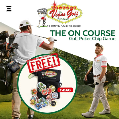 Vegas Golf VIP Edition – 19 Chip On - Course Golf Game with Deluxe Tee Bag - IBRELIA