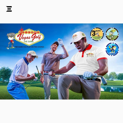 Vegas Golf VIP Edition – 19 Chip On - Course Golf Game with Deluxe Tee Bag - IBRELIA