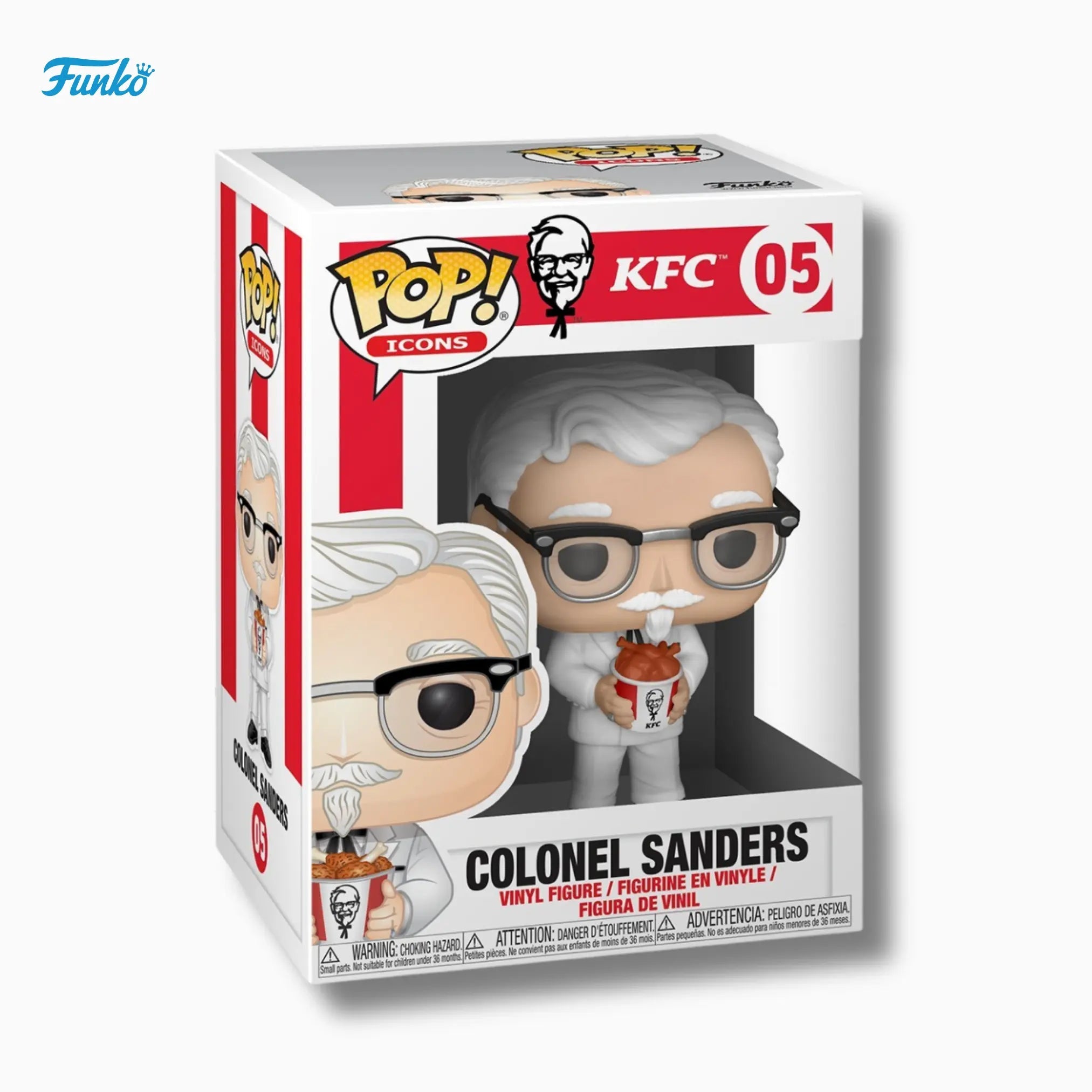 Funko Pop! Icons: Colonel Sanders (KFC Bucket) – 4 - Inch Vinyl Figure - IBRELIA