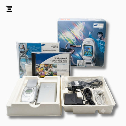 Samsung SGH-T100 Vintage GSM Flip Phone (Unlocked) – Complete Boxed Collector's Edition with Original Accessories